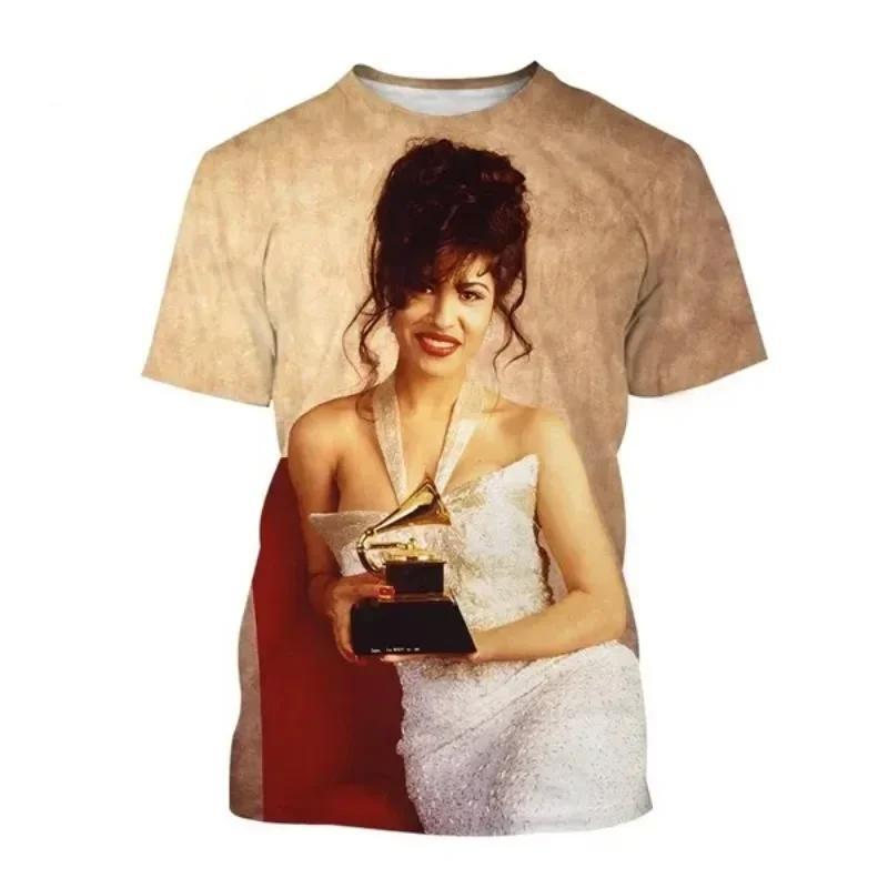 

Selena Quintanila Large Size 3D Print Sports et Fashion Casual Short-sleeve 6XL