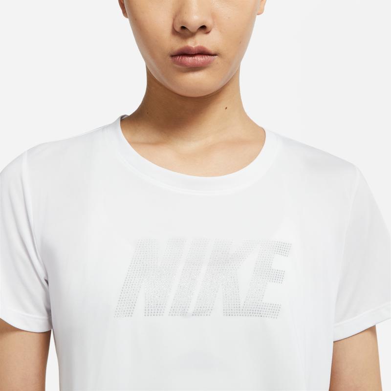 Nike Solid Color Letter Quick-Dry Breathable Short Sleeve T-Shirt Women Tops White DD5020-100