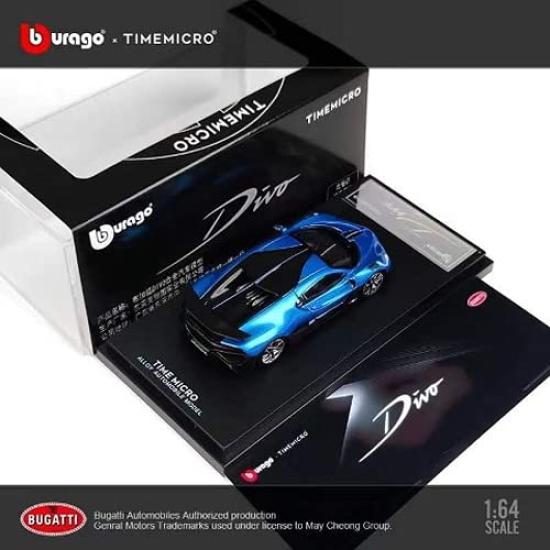 Time Micro Bburago BUGATTI DIVO Bugatti Divo light blue finished product × 1/64