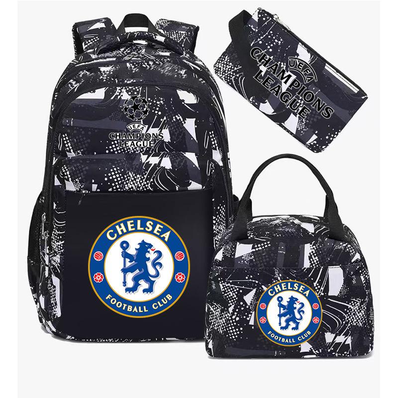 Kids Soccer Backpack Large Capacity School Bags Set of 3 Fan Gear for Boys Girls Waterproof Durable