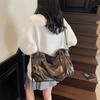 Vintage PU Leather Large Capacity Tote Rivet Zip Pockets Shoulder Cross body Bag Unisex Women Daily Travel Handbag