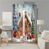 2Pcs Festive Christmas Gingerbread Window Curtains Rod Pocket Digital Printed Polyester Material Suitable For Living Room