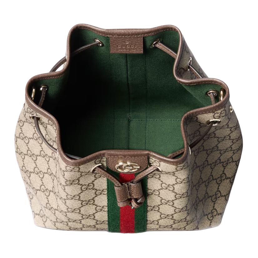 Gucci Ophidia Monogram Coated Canvas Bucket Bag Women handbags Brown 841313-FAE0K-9853