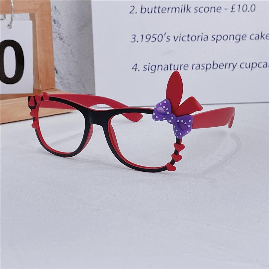 Cute cartoon rabbit-shaped frame, cross-wearing, funny glasses, photo-taking, and styling glasses, no lenses, jelly color