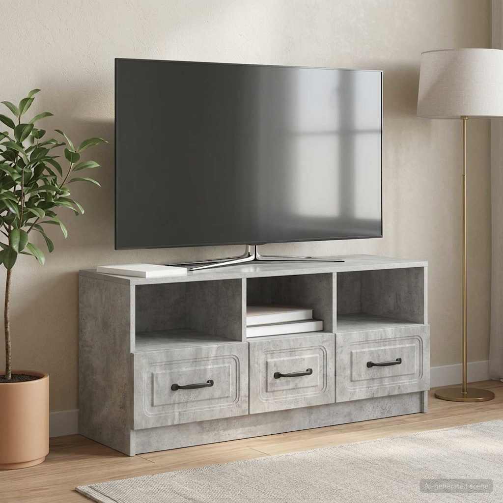 TV Cabinet Concrete Grey 102 x 34.5 x 47 cm Particleboard