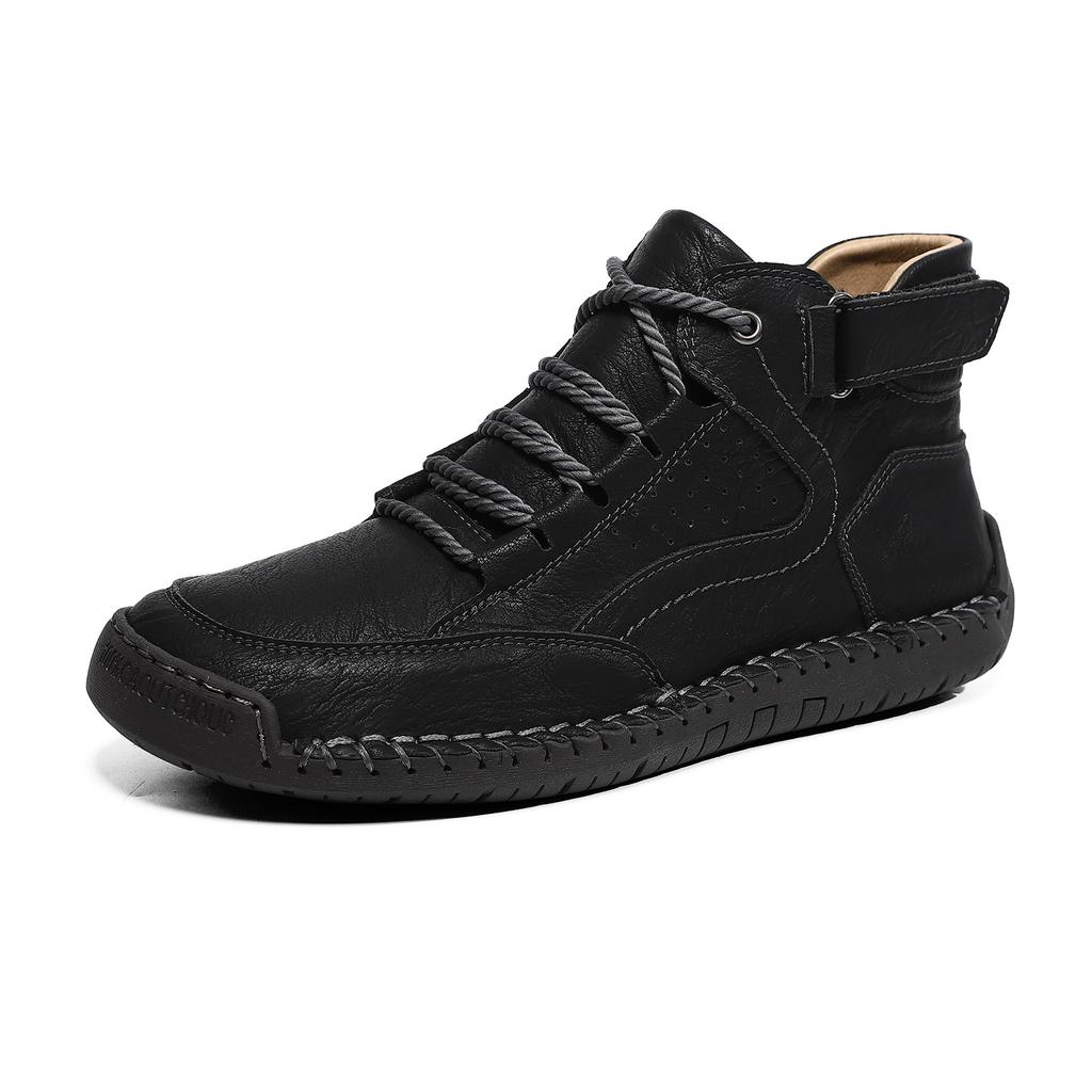 Large Size Men's Shoes Outdoor Casual Shoes Flat Stitched Leather Shoes High Top Large Size Shoes Martin Boots