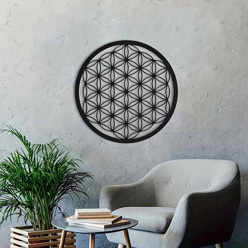 Life Flower Handcrafted Religious Metal Wall Art for Kids Room Kindergarten Living Room Nursery Sticker Mural Halloween Christmas New Year Gift