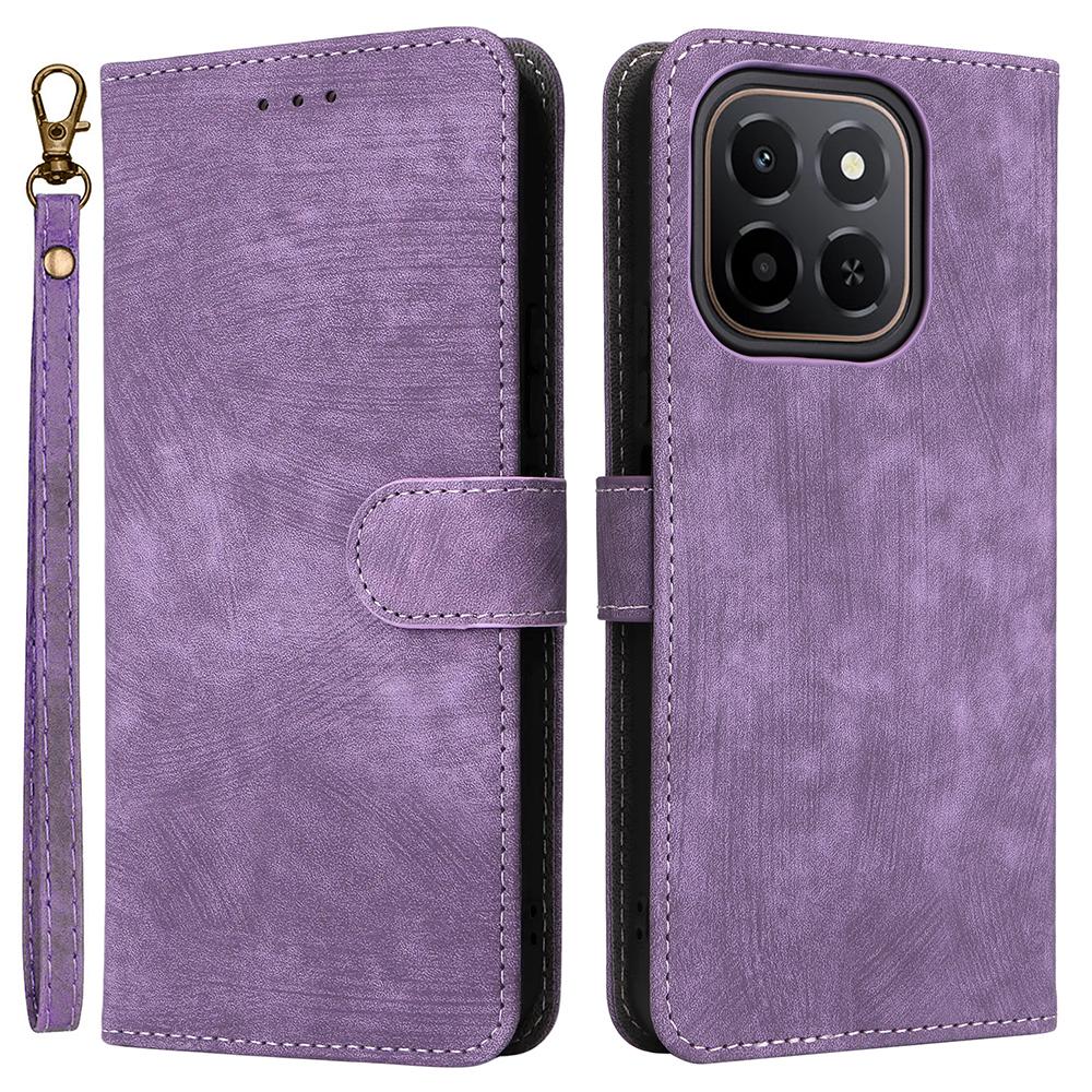 

For Honor X6c 4G Case Wallet RFID Blocking PU Leather Phone Cover Stand with Strap D