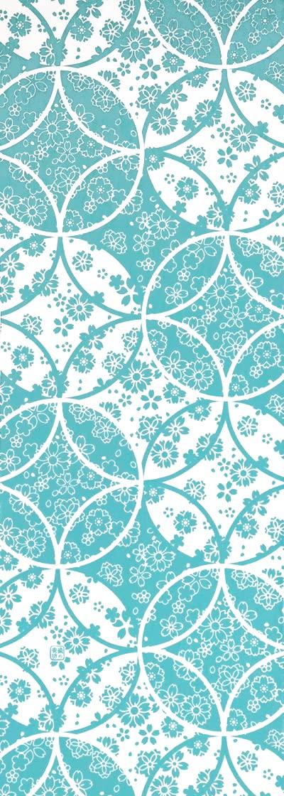 

Anbo Dyeing Hand Towel Shippo Authentic Dyed Cotton Tokuoka Made in Japan 35cm x 100cm Sakura Ao-heki 100% синий