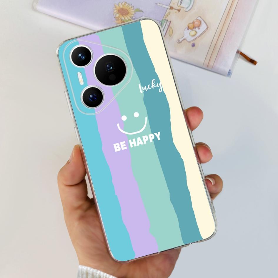 For Huawei Pura 70 Pro Plus Case Fashion Flowers Clear Soft Silicone Shockproof Phone Cover For Huawei Pura 70 Pro Pura70 Bumper