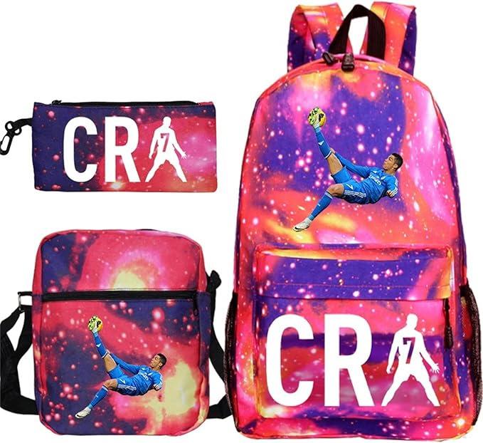 Youth Fashion Backpack Shoulder Bag Pencil Case Children'S Student School Bag 3-Piece Set