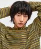 C WEAR BY THE GENIUS See-Through Craft Knit Pullover Yellow