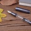 MOONMAN T1 Handmade Resin Fountain Pen, Large Capacity Piston Filler, Fine Nib with Aluminum Alloy Barrel