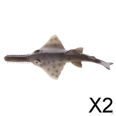 2x Realistisches Meereskreaturen-Sägefisch-Modell Actionfigur Dekorative Sammlerstücke