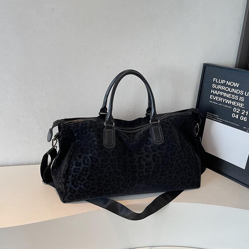Large Capacity Travel Bag Women's Leopard Print Storage Bag