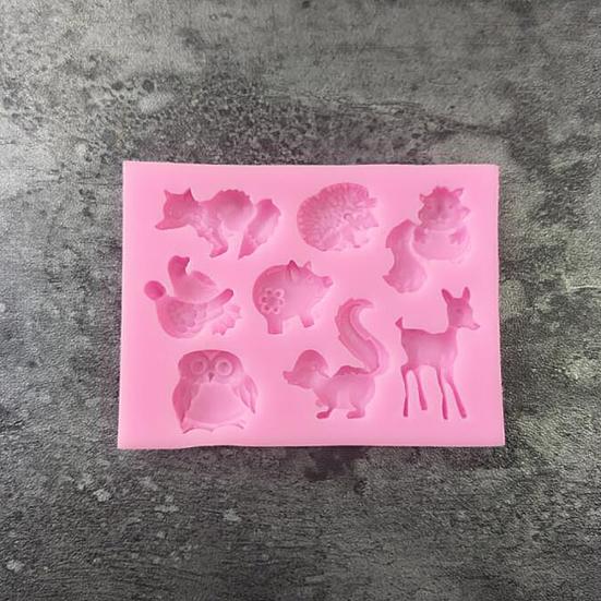 Sova Veverka Jelen Silikonová forma na dort Fondant Cukroví Čokoláda Nástroj na domácí pečení