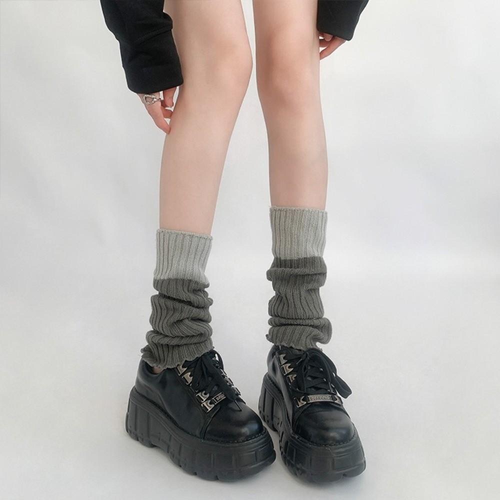 Fashion Gothic Knitted Foot Cover Thickened Warm Lolita Leg Warmers Stretchy Jk Uniform Socks Autumn Winter