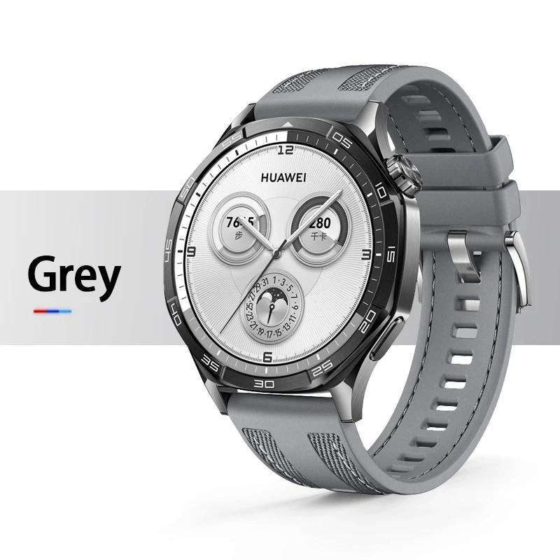 

Official Strap For HUAWEI WATCH GT 5 4 46mm Watch 4 5 Pro GT 3 2 Pro 46 mm 22mm Nylon Sports Composite Silicone Band Bracelet 22mm сірий
