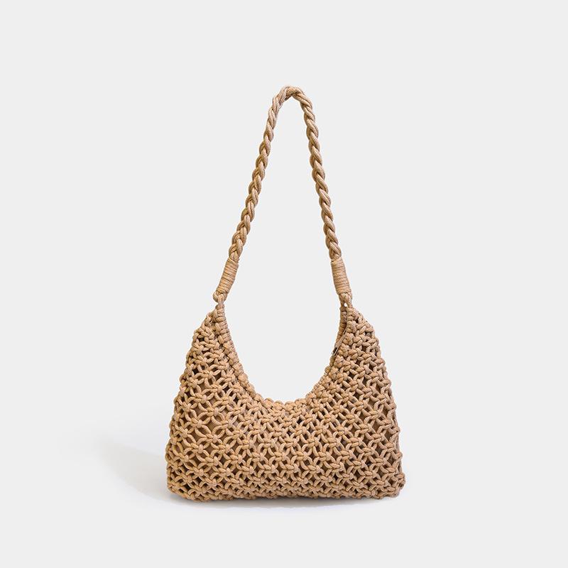 Woven Small Bag Women's Summer New Fashion Foreign Style Shoulder Bag Versatile Large Capacity Hollow Hand Bag Tide