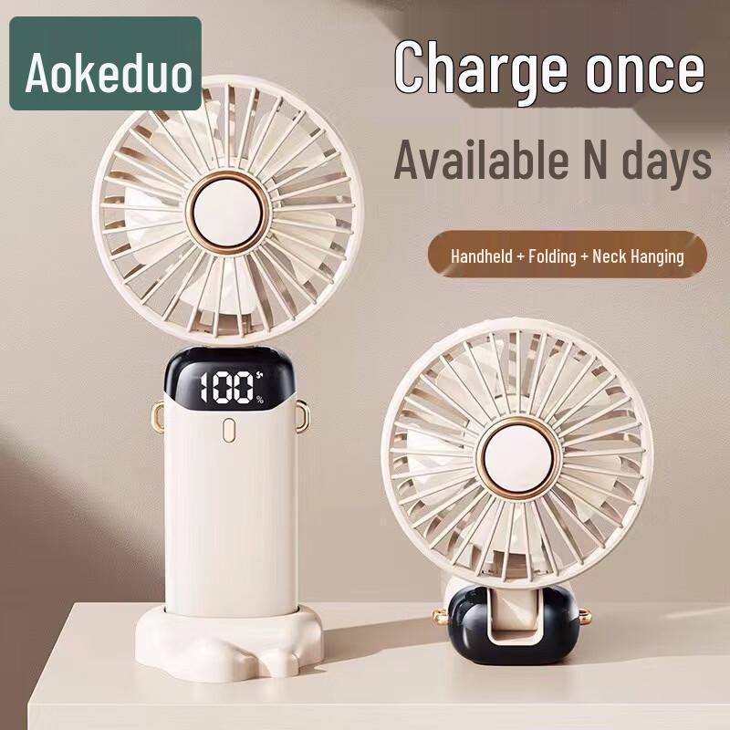 Aokedu Portable Folding USB Fan with Digital Display and Aromatherapy