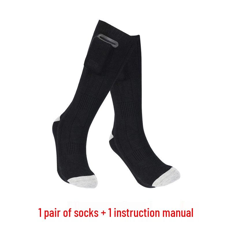 USB Rechargeable Heated Knee-High Socks for Winter Skiing and Outdoor Sports