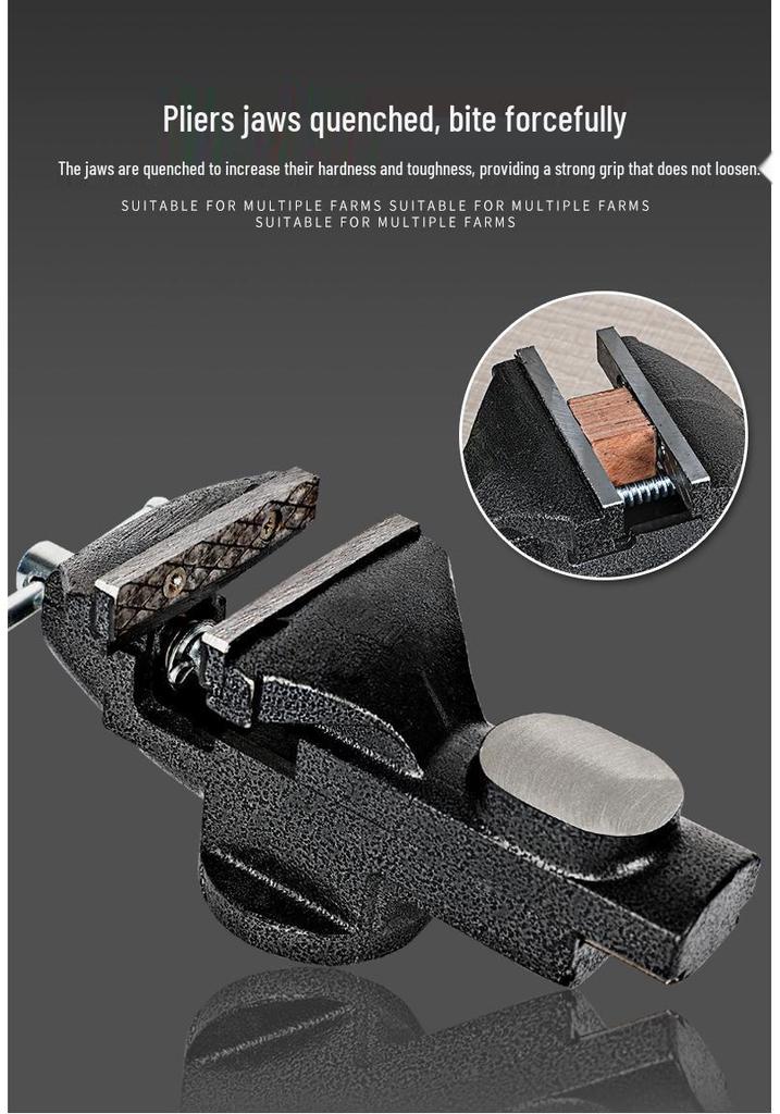 Heavy-Duty Multi-Functional Workbench Vise, Industrial-Grade Flat Jaw Clamp, 6-Inch/8-Inch