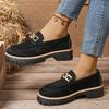 2025 foreign trade new retro spring and autumn loafers large size casual polished British style women's shoes thick heel platform single shoes