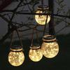 Романтичный солнечный треснувший стеклянный светильник Mason Jar, красочный светодиодный светильник, рождественский шар для желаний, для украшения сада на открытом воздухе