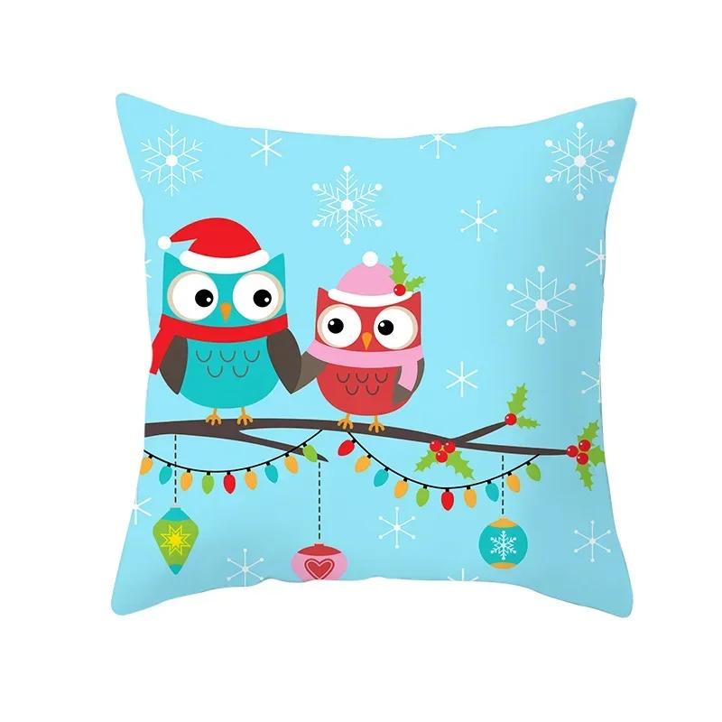 Polyester Fiber Green Series Christmas 2024 Pillow Cover Sofa Cushion Home Decorative Pillows Cover