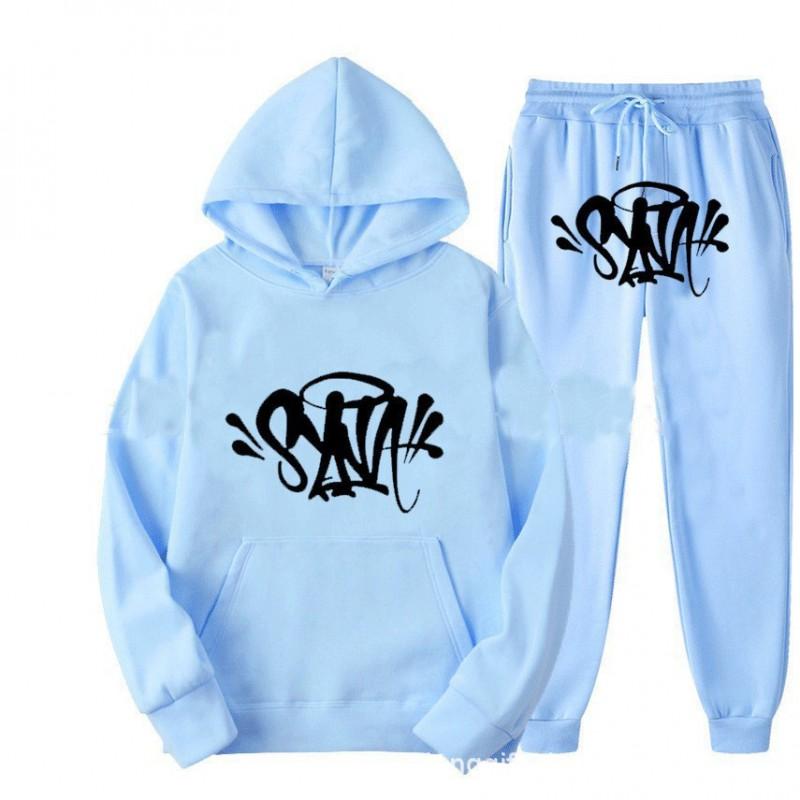 Set Felpa Streetwear Uomo Donna Outfit Casual Felpa con Grafica Stampata Syna Tuta