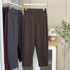 Plus Size Women Casual Elastic Waist Cropped Harem Carrot Pants