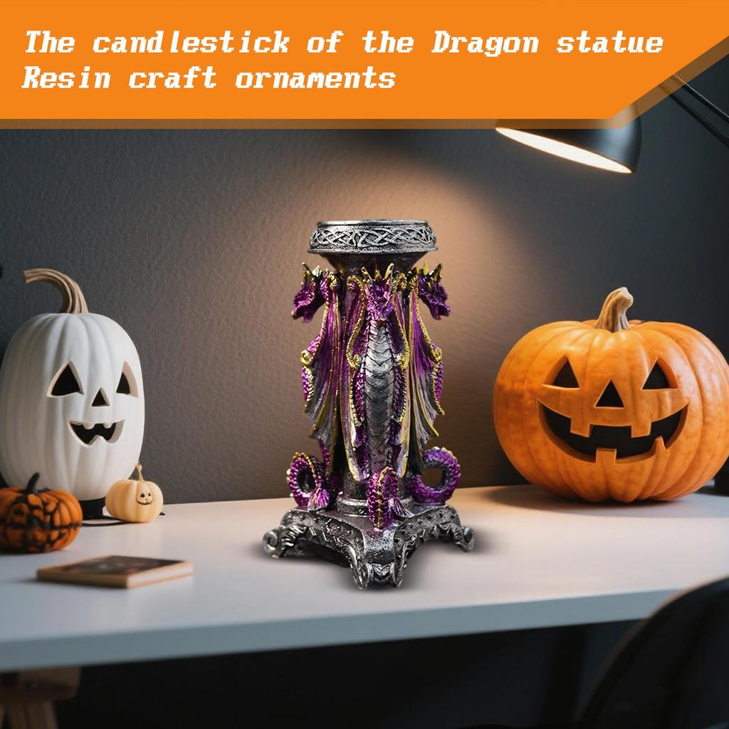 European And American Dragon Statue Candlestick Resin Craft Decorative Ornaments Halloween Desktop Decoration