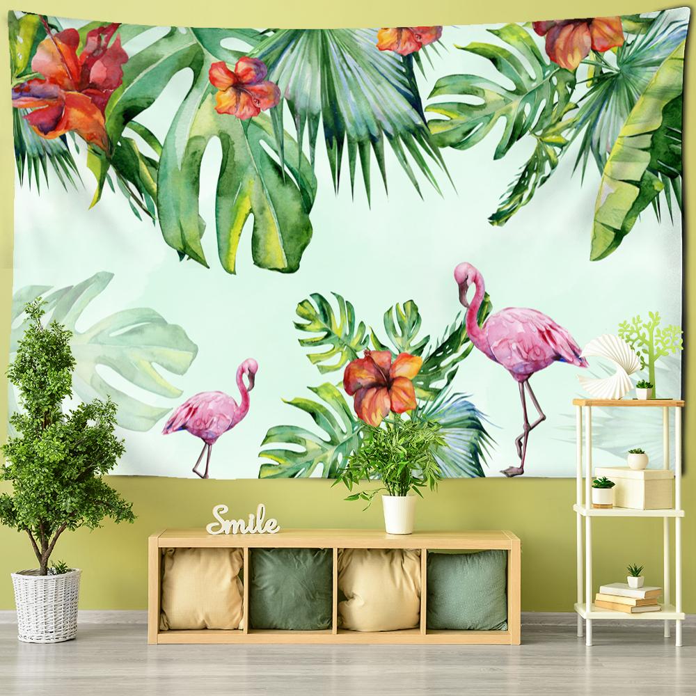 Plante tropicale Păsări Tapiserie suspendată pe perete Psihedelice Animale mistice Hippie Tapiz Boho Home Decor camere pentru copii