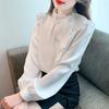 Bow Streamer Sweet Shirt for Women New Autumn and Winter Satin Draped Base Shirt Long Sleeve Slim Top