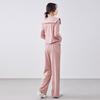 TERRE BLEUE Women's Casual Lapel Cardigan & Wide-Leg Pants Set