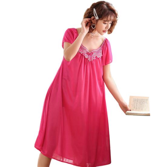 Sexy Wome Pustende Oversized Kortermet Midi Nattkjole Natttøy Pyjamas