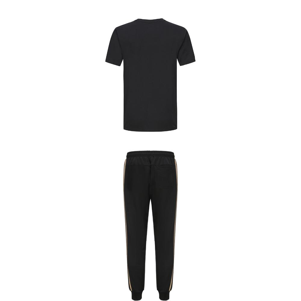 adidas Taekwondo Logo Round Neck Pullover Simple Short Sleeve T-Shirt Striped Lace-Up Long Pants Casual Sports Suit ADICLTSPSTK-BG+TR30P1T-BG