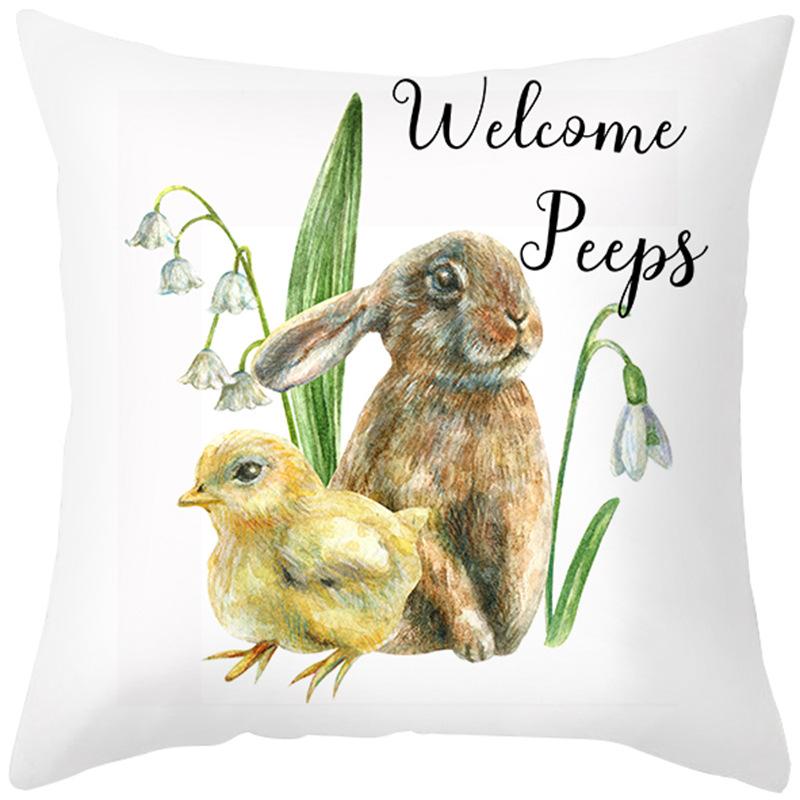 

Милая мультяшная наволочка на Пасху с кроликом, новая наволочка на подушку для дивана, бархатная наволочка из персиковой кожи для подушки для головы 45 * 45Cm (without pillow core)