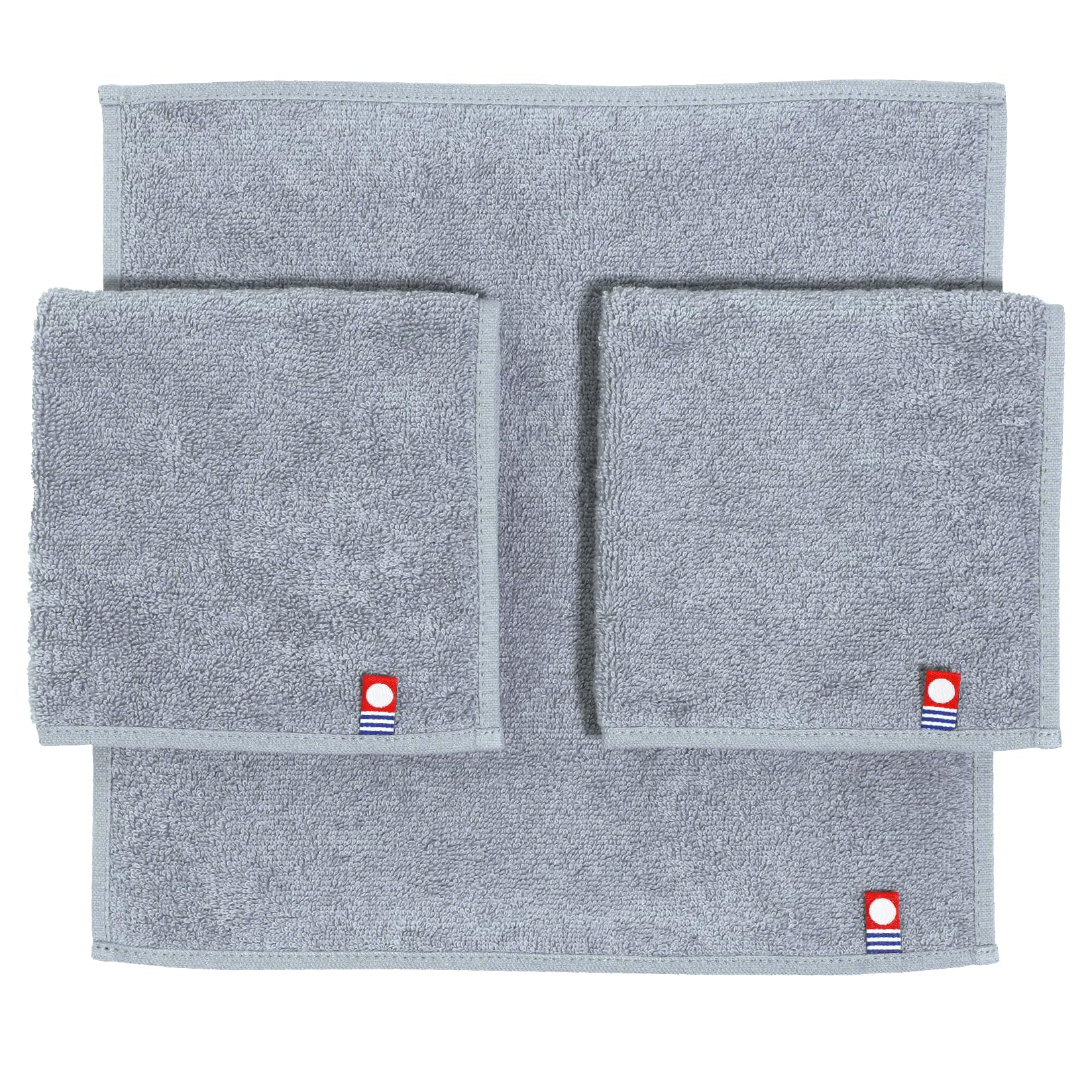 

Набор полотенец Имабари из махровых серых носовых платков, 3, Полотенца/Мини-полотенца, Маленький, 25x25см, Носовые платки, серый