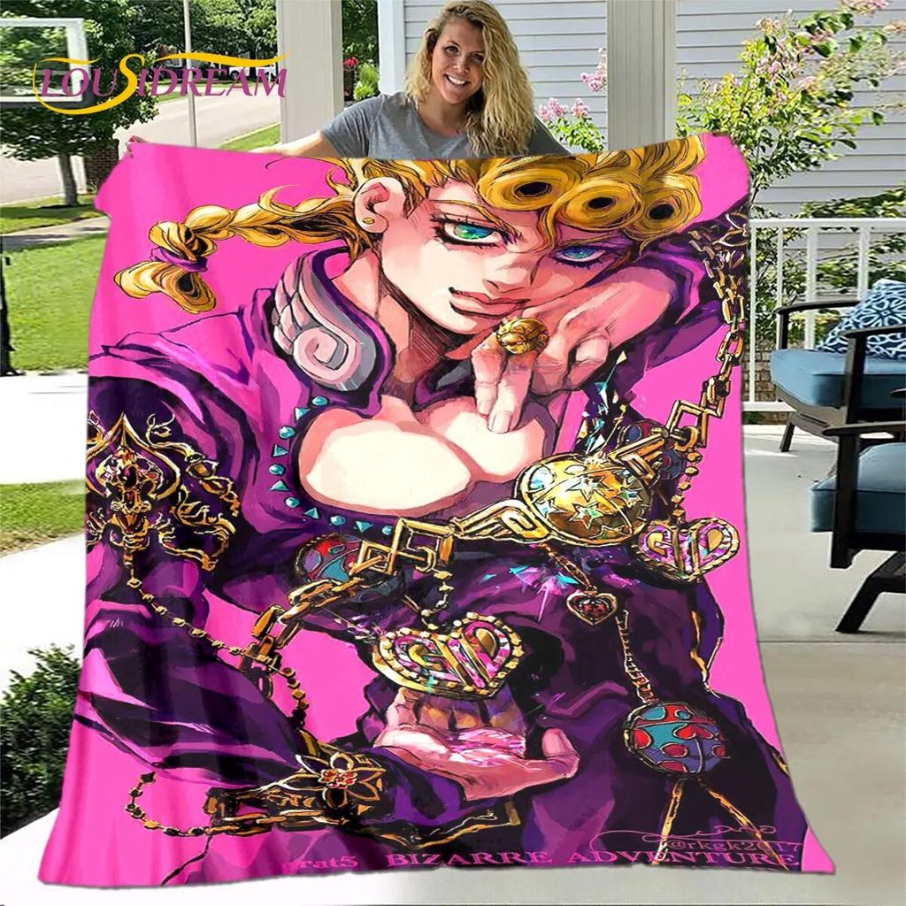 Jojo's Bizarre Adventure Anime Soft Plush Blanket,Flannel Blanket Throw Blanket for Living Room Bedroom Bed Sofa Picnic Cover