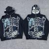 Travis Scott X Hiroshi Fujiwara Skull Graphic Hooded Oversized Sweatshirt Men Women