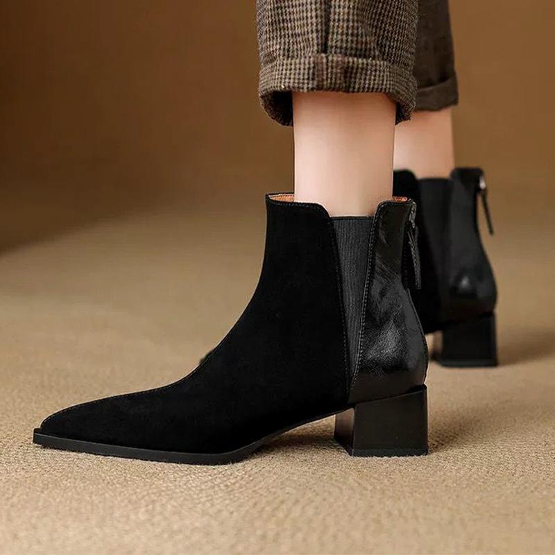 Ankle Boots for Women High Heels Dress Shoes Chunky Designer Luxury Pumps 2025 Winter New Elegant Short Botas De Mujer