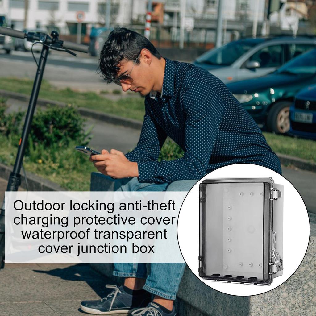 Outdoor Socket Box Waterproof Extension Cord Cover Weatherproof Plug Box with Lock Electric Outlet Protector Outlet Plug Socket