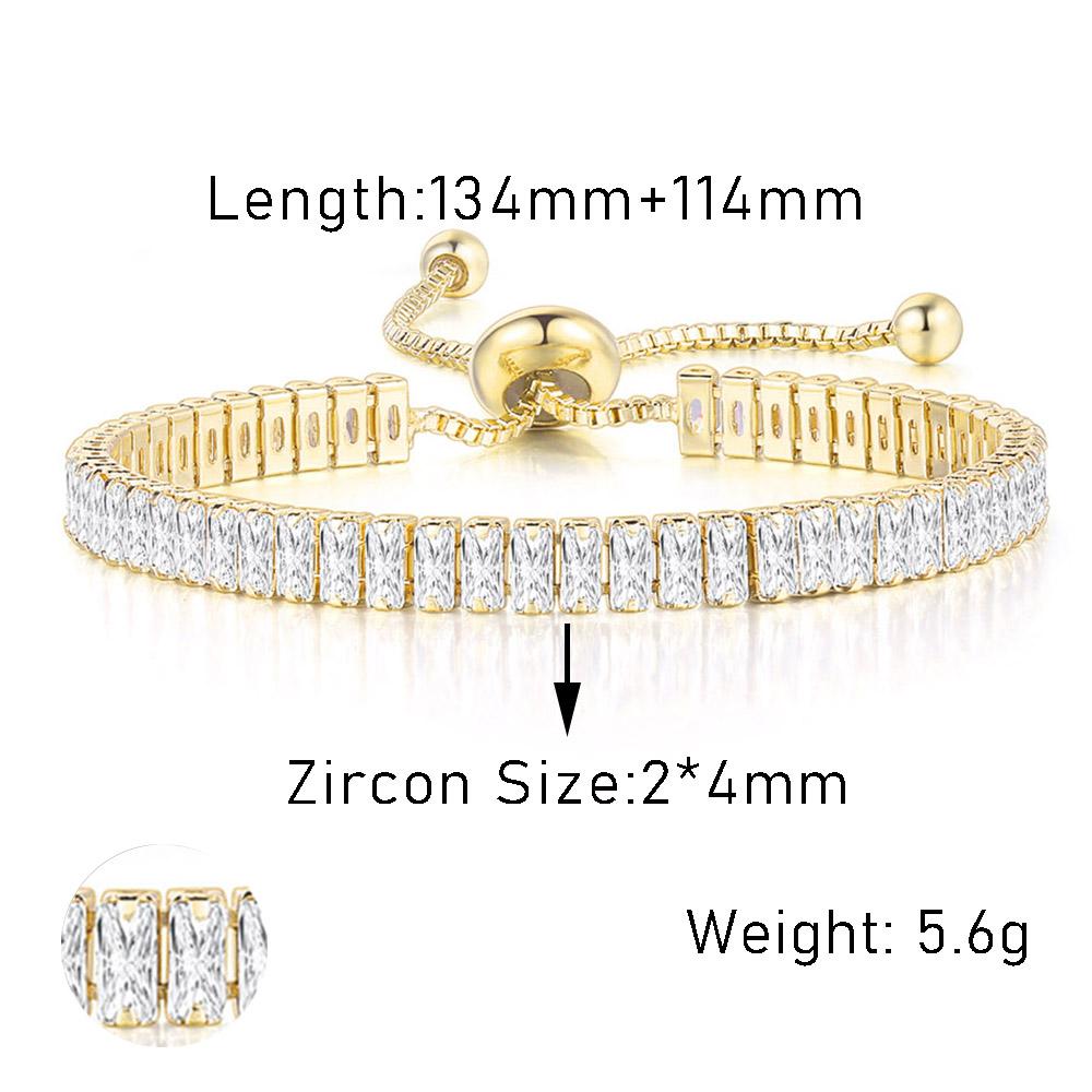 Adjustable Various Size Tennis Bracelet For Women Geometric Clear Zircon Wedding Party Jewellry Items DZH007