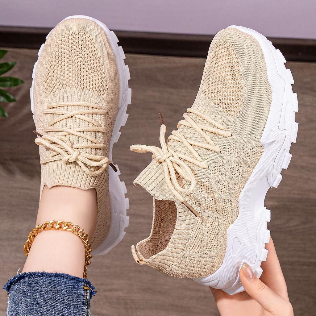 Women Plus Size Platform Sneakers Breathable Anti-Odor Chunky Dad Shoes Comfortable Casual Sports Shoes Lightweight Single Shoes