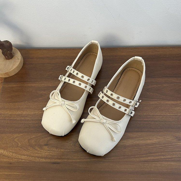 Fashion 2025 Hot Selling Square Toe Butterfly-knot Women Mary Jane Shoes Ladies Soft Sole Dress Flats Casual Street Style Ballet Shoes