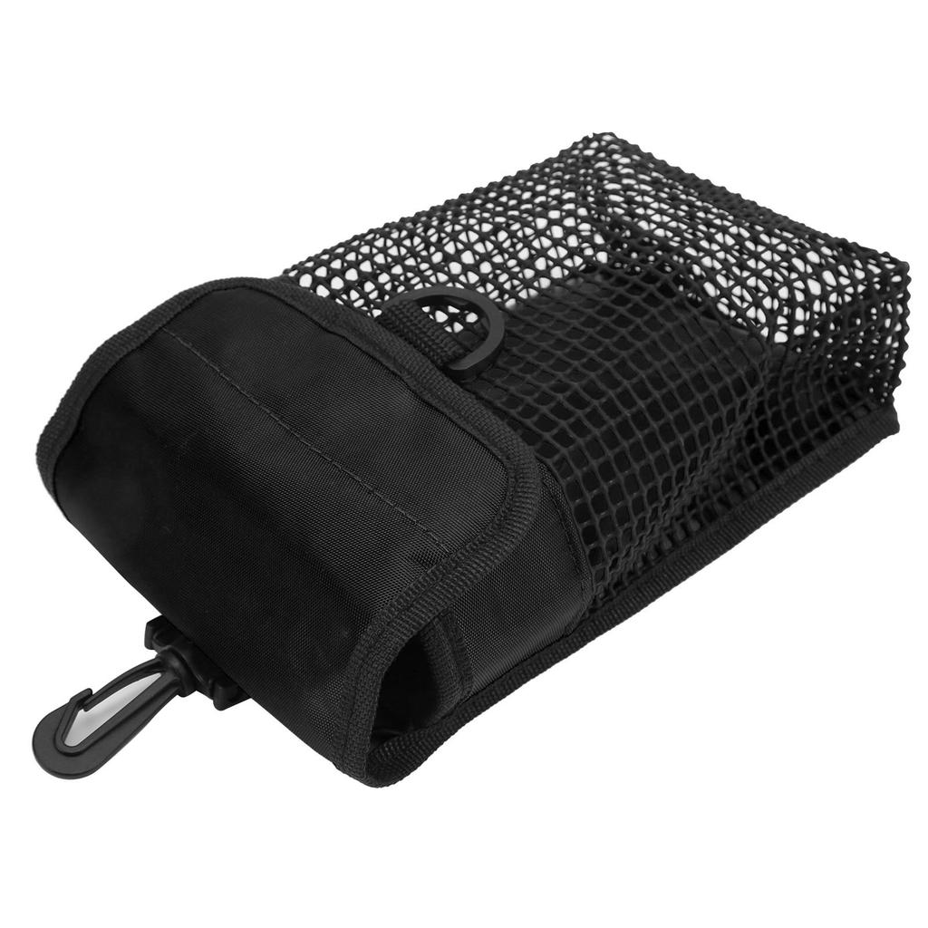 21x14cm Portable Diving Mesh Gear Bag with Hang Buckle Lightweight Underwater Surface Marker Buoy Mesh PouchBlack