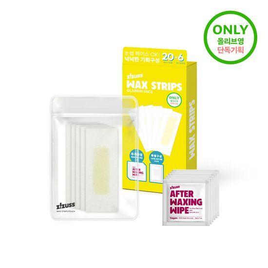 ZIZUSS Wax Strips Face 20 Sheets (+6 Finishing Wipes Free)