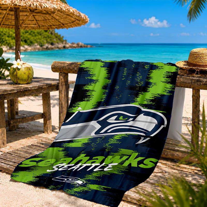 Asciugamano da Spiaggia Spirito di Squadra Seahawks, Asciugatura Rapida, Facile da Curare, Adatto Sia per il Fitness che per le Vacanze al Mare, Essenziale Sportivo
