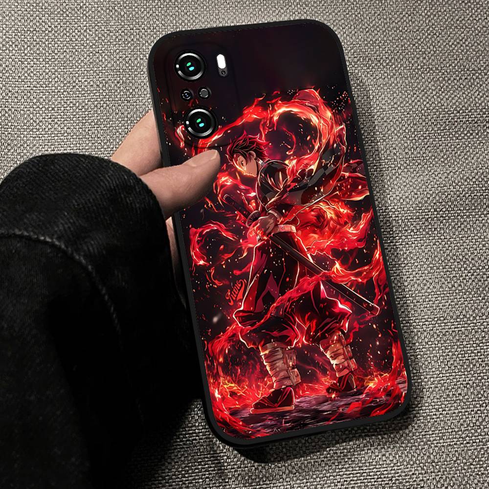Cool H-demon Slayer Kimetsu No YaibaS Phone Case For Slim Black Xiaomi 11 12 Redmi Note 11 5G 8T 9A 9 10T Note 8 9 12S Ultra Sh